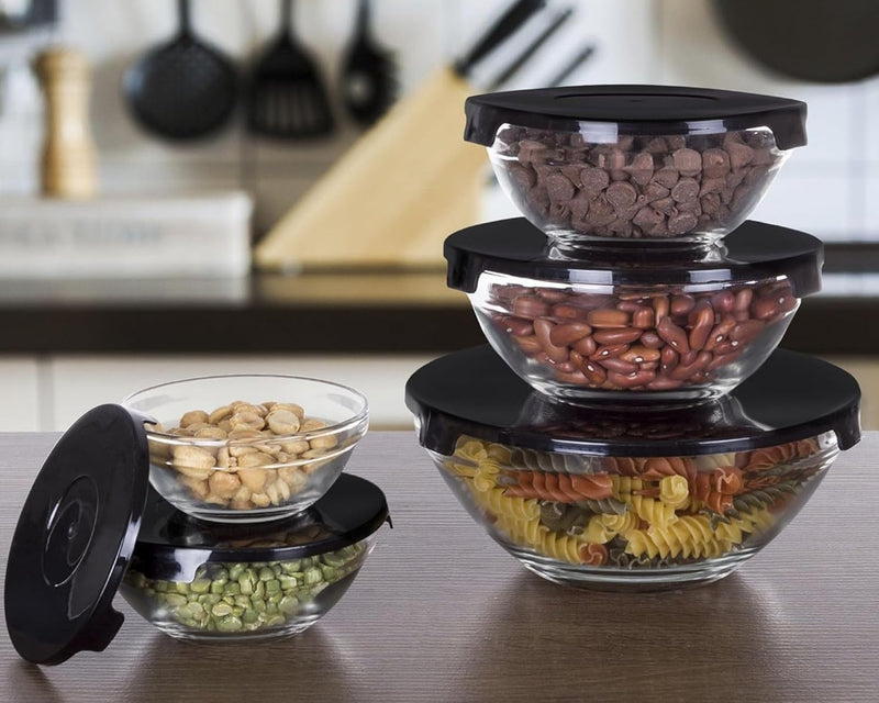 Kit Conjunto De Potes 5 Peças - Vidro Resistente