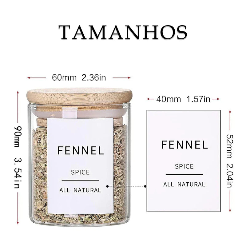 Kit 6 Potes Para Alimentos Com Tampa Bambu 200ML