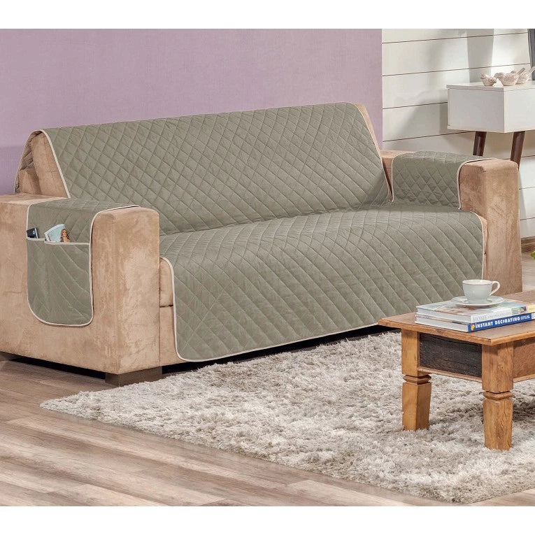 Capa Protetor Para Sofá 3 Lugares Impermeável Dupla Face