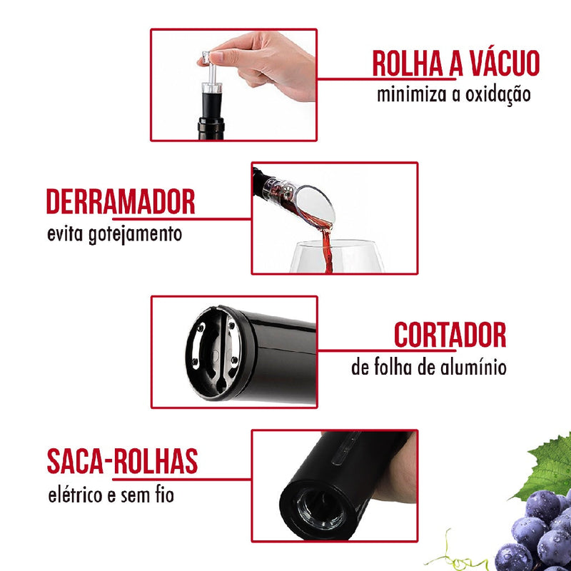 Abridor de Vinhos Sou de Casa Automático - 4 peças