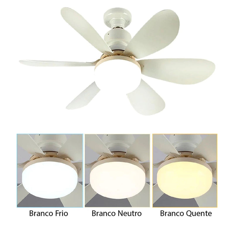 Ventilador de Teto com Luz e Controle Remoto - 4 Velocidades