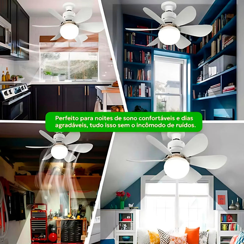 Ventilador de Teto com Luz e Controle Remoto - 4 Velocidades