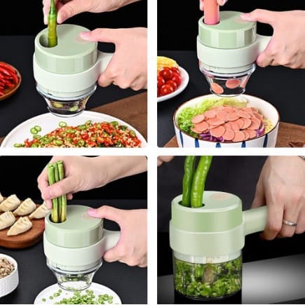 Cortador Elétrico De Legumes 4 Em 1 Sem Fio