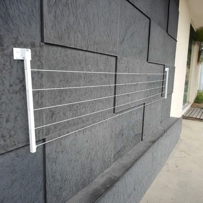 Varal de Roupa Retrátil de Parede em Alumínio