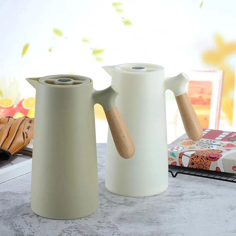 Garrafa Térmica 1L Nórdica Cabo de Madeira