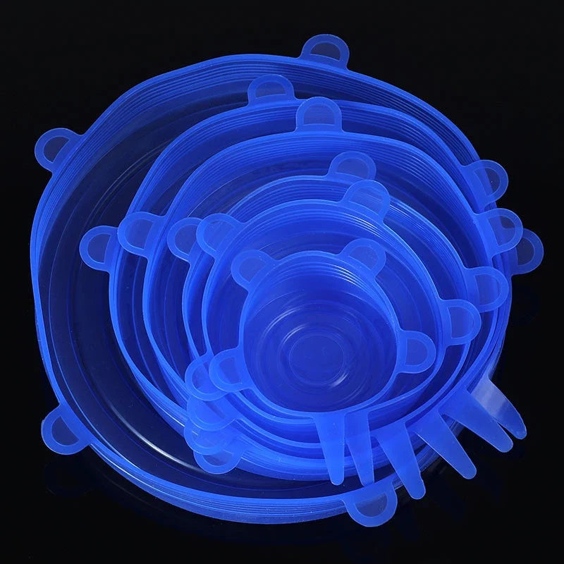 Kit C/6 Tampas Elásticas Herméticas em Silicone