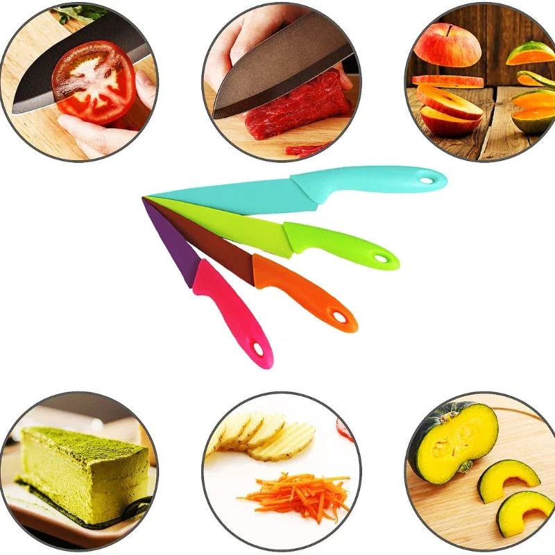 Facas Colorida De Inox Jogo - 4 Peças