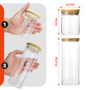 Potes de Vidro com Tampa de Bambu Oikos - 5 Pçs