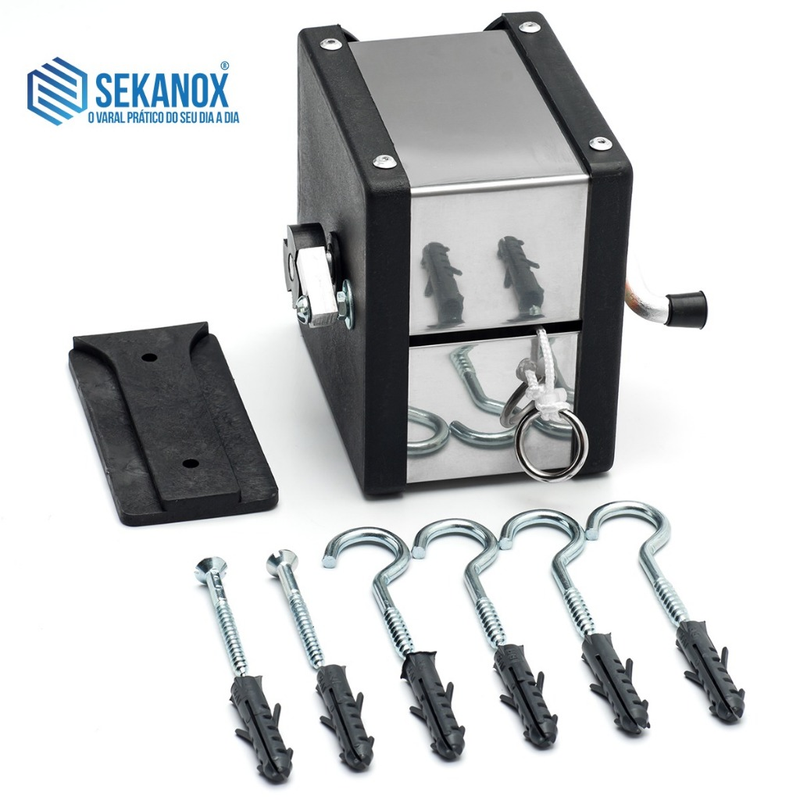 Varal de Parede Retrátil 30 metros 60kg