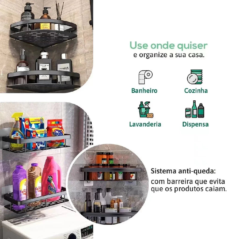 Suporte para Banheiro Sem Furo em Alumínio - Linha Premium