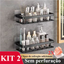 Suporte para Banheiro Sem Furo em Alumínio - Linha Premium