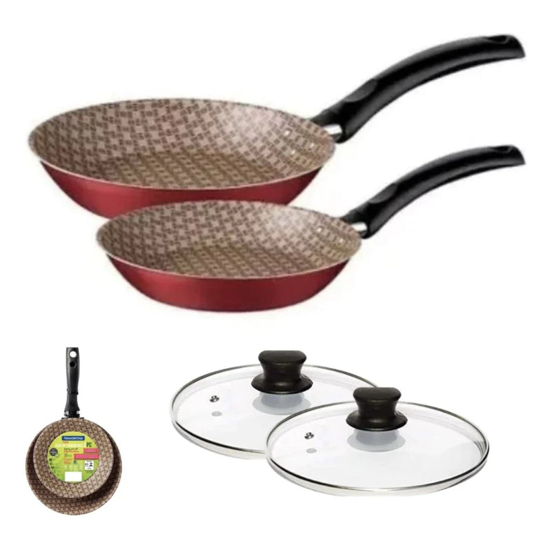 Conjunto de Frigideira Tramontina Antiaderente C/ Tampa