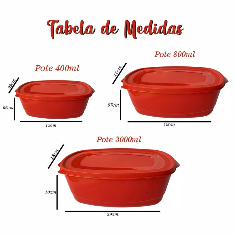 Pote com Tampa Kit 10 Peças - Tiffany