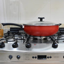 Frigideira Wok Antiaderente 32cm Com Tampa de Vidro